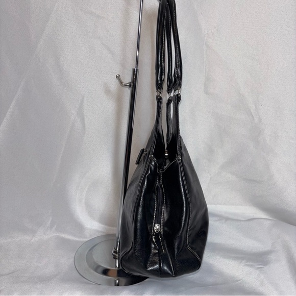 St. John’s Bay Black Faux Leather Handbag Shoulder Bag - Picture 4 of 8